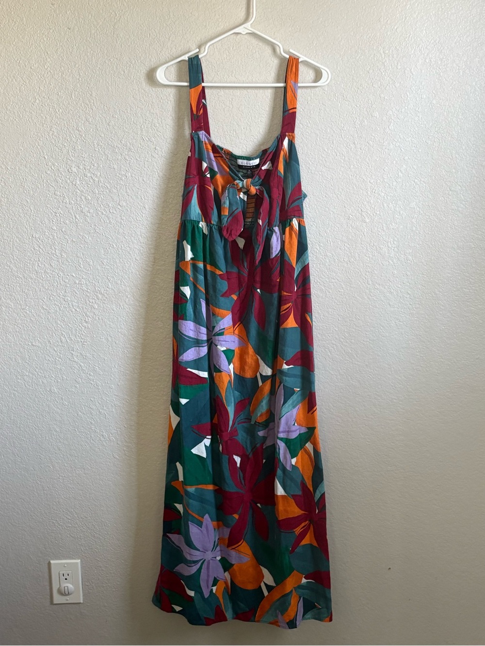 Eloquii Floral Tie-Front Maxi Dress